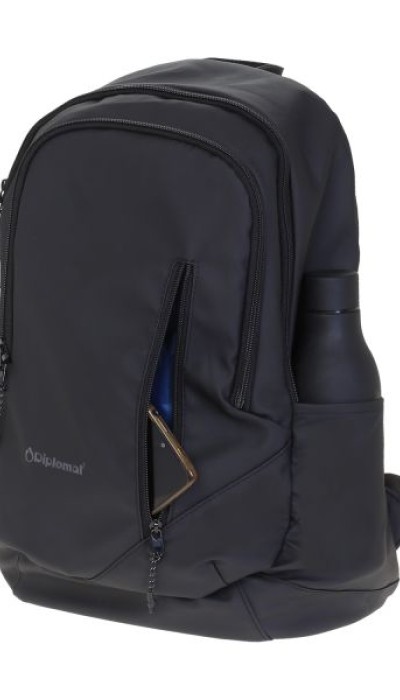 Diplomat Unisex τσάντα πλάτης Lyon αδιάβροχη μαύρη