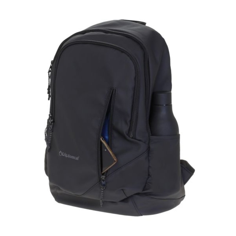 Diplomat Unisex τσάντα πλάτης Lyon αδιάβροχη μαύρη