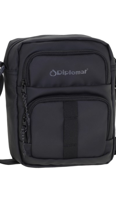 Diplomat Ανδρικό τσαντάκι χιαστί μαύρο