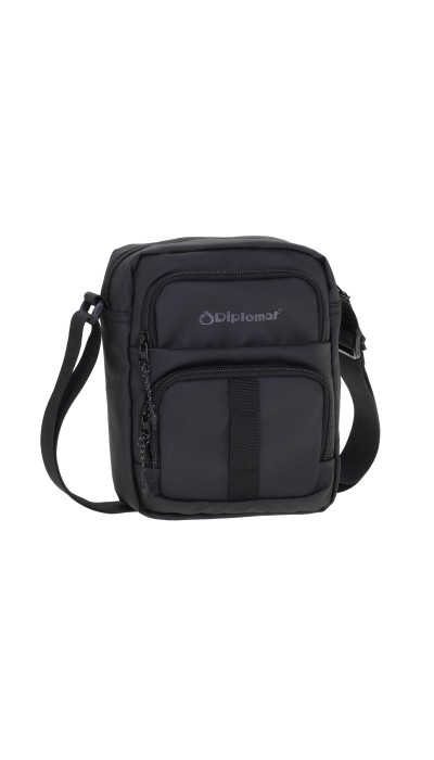 Diplomat Ανδρικό τσαντάκι χιαστί μαύρο