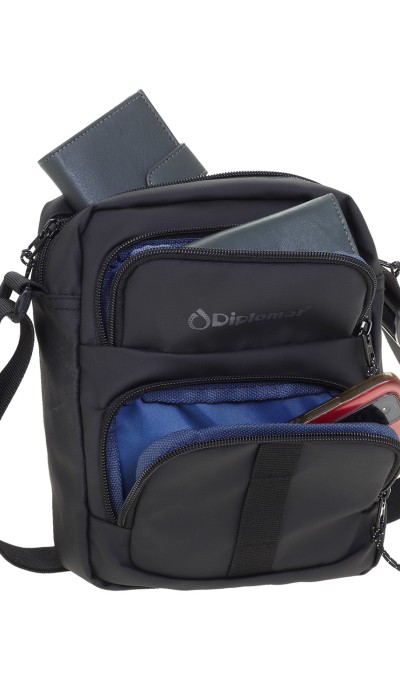 Diplomat Ανδρικό τσαντάκι χιαστί μαύρο