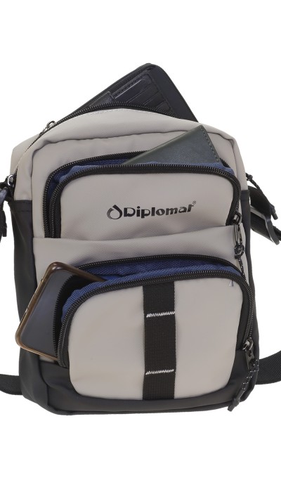 Diplomat Ανδρικό τσαντάκι χιαστί γκρι