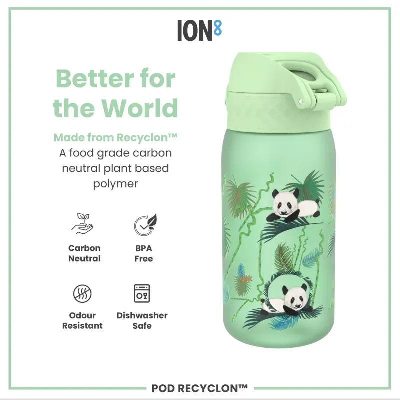 Ion8 Παιδικό Πλαστικό Παγούρι 350ml Panda - Χωρίς Διαρροές & BPA Free