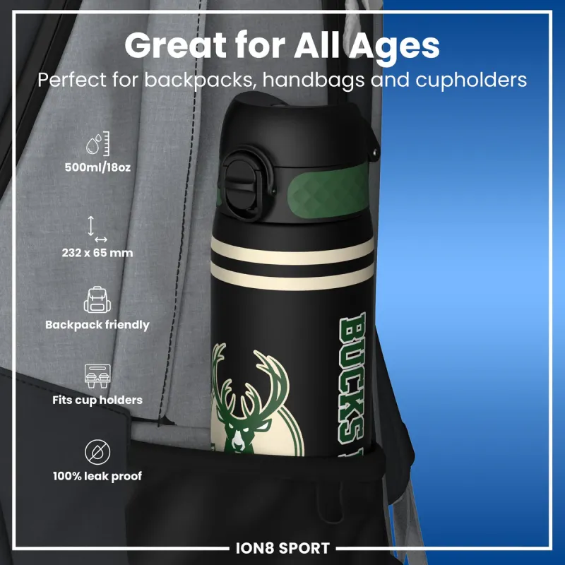 Ion8  Πλαστικό Παγούρι Slim NBA Milwaukee Bucks 500ml 