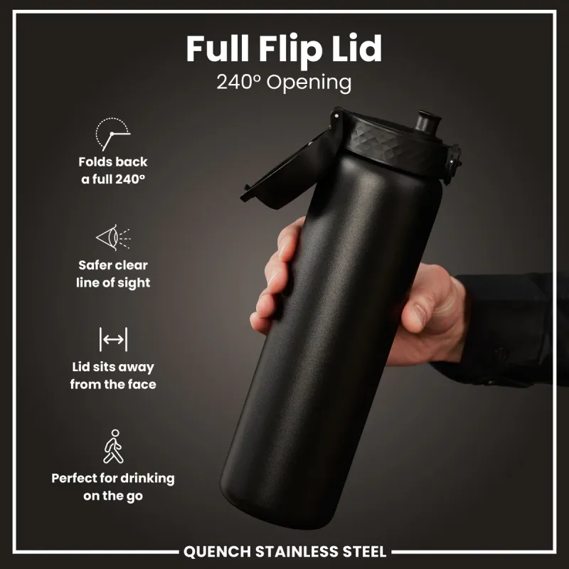 Ion8 Μεταλλικό μπουκάλι 1200ml μαύρο