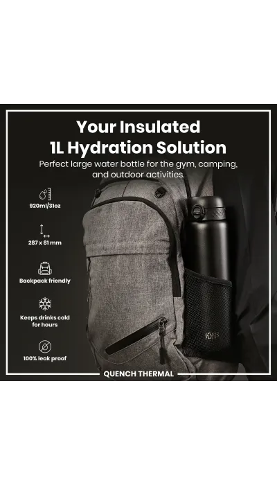 Ion8 Μπουκάλι Θερμός 1lt Μαύρο Ion8 Μπουκάλι Θερμός 1lt Μαύρο