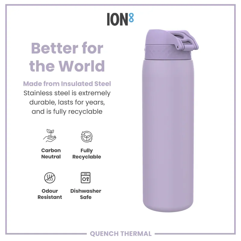 Ion8  μεταλλικό μπουκάλι Θερμός 1lt Λιλά
