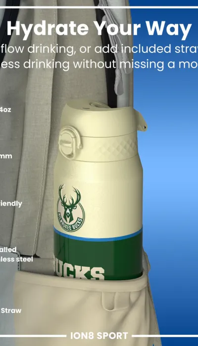 Ion8 Μεταλλικό Ισοθερμικό Μπουκάλι 750ml NBA Milwaukee Bucks