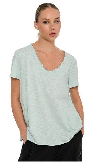 BodyTalk Γυναικεία κοντομάνικη μπλούζα με V μέντα