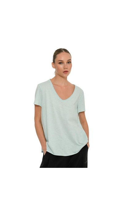 BodyTalk Γυναικεία κοντομάνικη μπλούζα με V μέντα