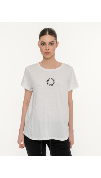 BodyTalk Γυναικείο κοντομάνικο t-shirt με τύπωμα άσπρο