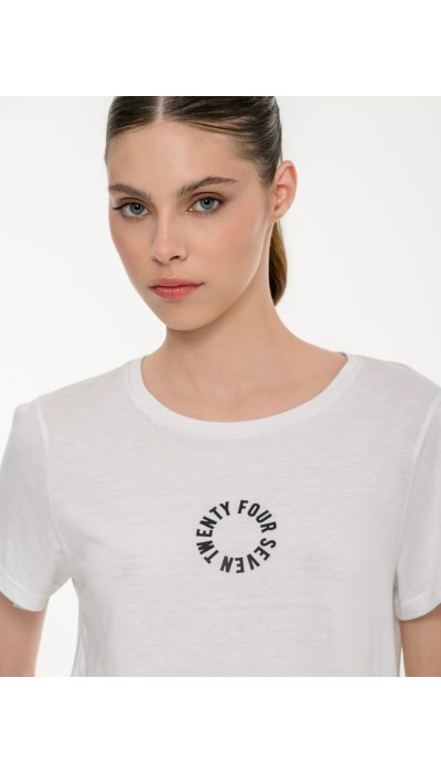 BodyTalk Γυναικείο κοντομάνικο t-shirt με τύπωμα άσπρο