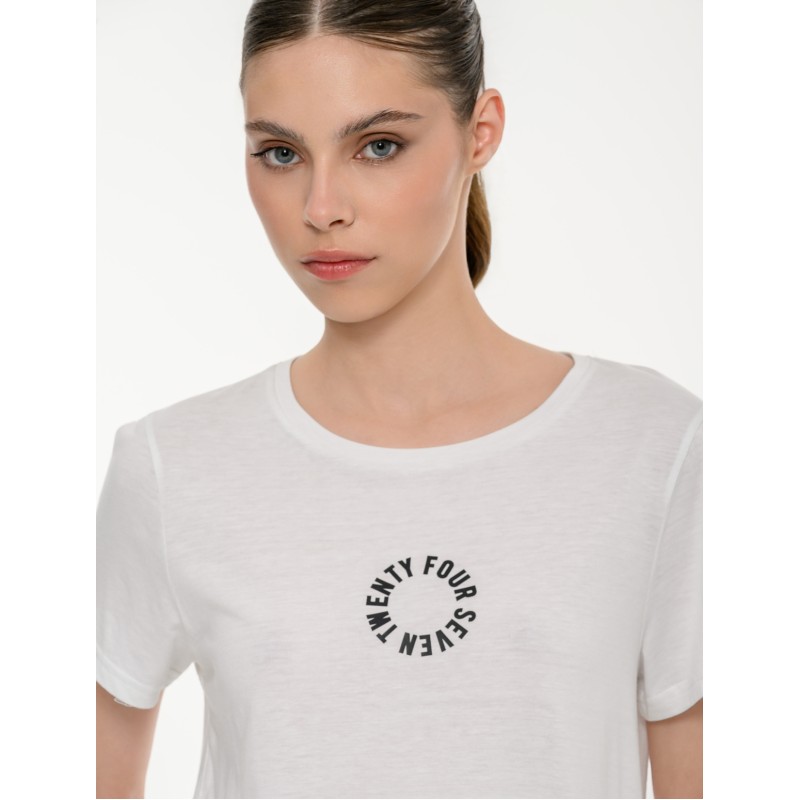 BodyTalk Γυναικείο κοντομάνικο t-shirt με τύπωμα άσπρο