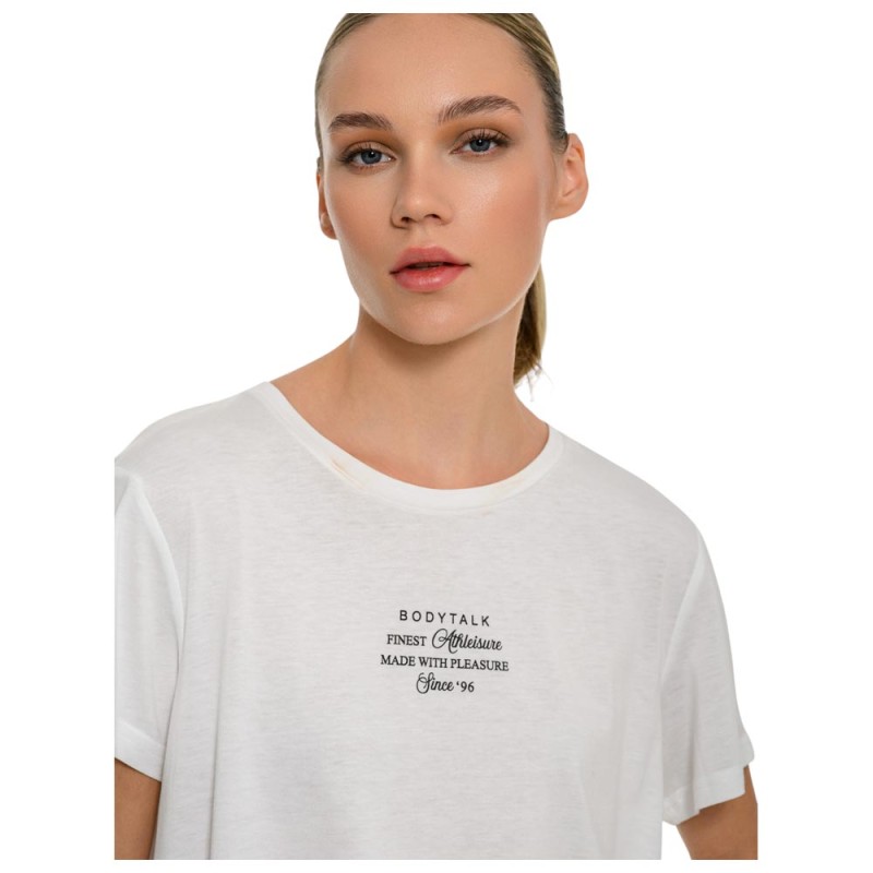 BodyTalk Γυναικεία μπλούζα κοντομάνικη άσπρη