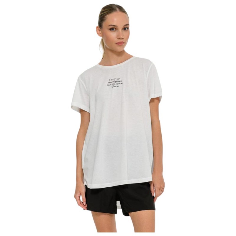 BodyTalk Γυναικεία μπλούζα κοντομάνικη άσπρη