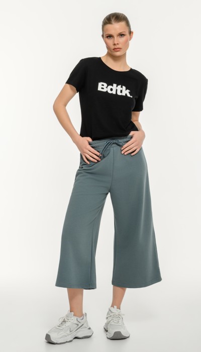 BodyTalk Γυναικεία φαρδιά παντελόνα βεραμάν 