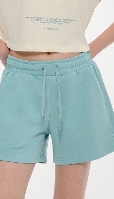 BodyTalk Γυναικείο φούτερ σορτς μέντα