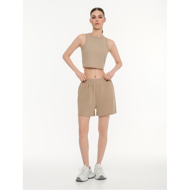 BodyTalk Γυναικείο αμάνικο waffle τοπ μπεζ BodyTalk Γυναικείο αμάνικο waffle τοπ μπεζ