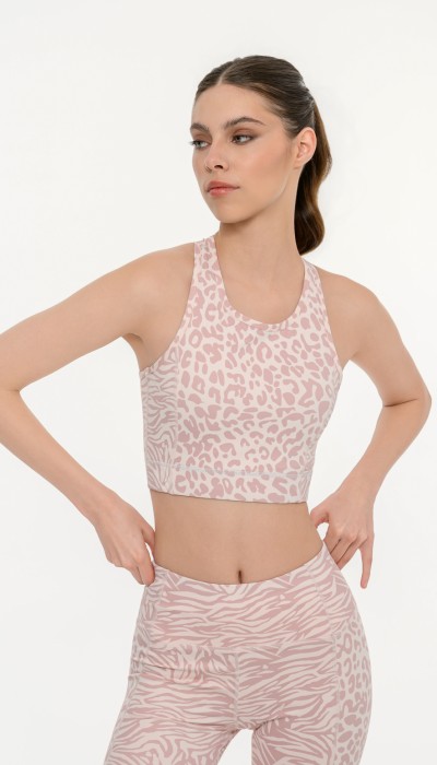 BodyTalk Γυναικείο αθλητικό μπουστάκι με animal print ροζ