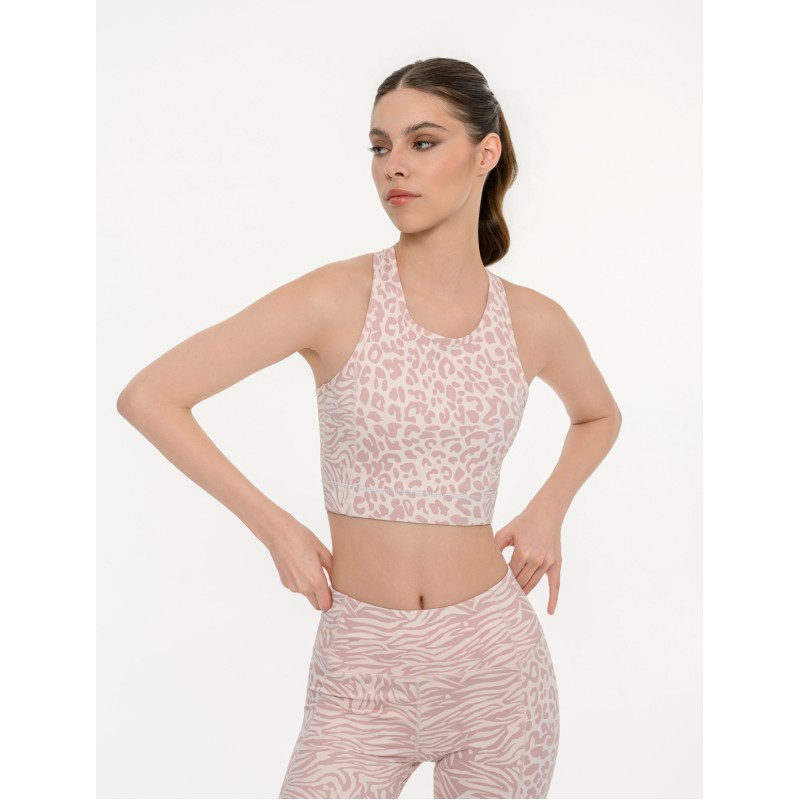 BodyTalk Γυναικείο αθλητικό μπουστάκι με animal print ροζ