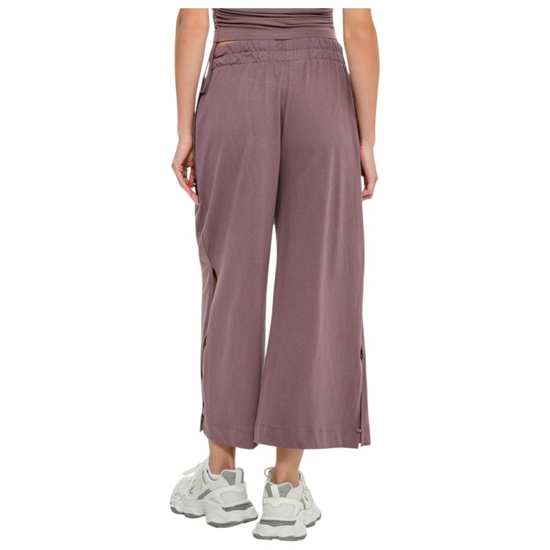 BodyTalk Γυναικεία παντελόνα με κουμπιά 7/8 φαρδυά σάπιο μήλο 