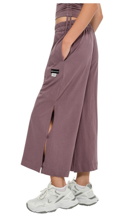 BodyTalk Γυναικεία παντελόνα με κουμπιά 7/8 φαρδυά σάπιο μήλο 