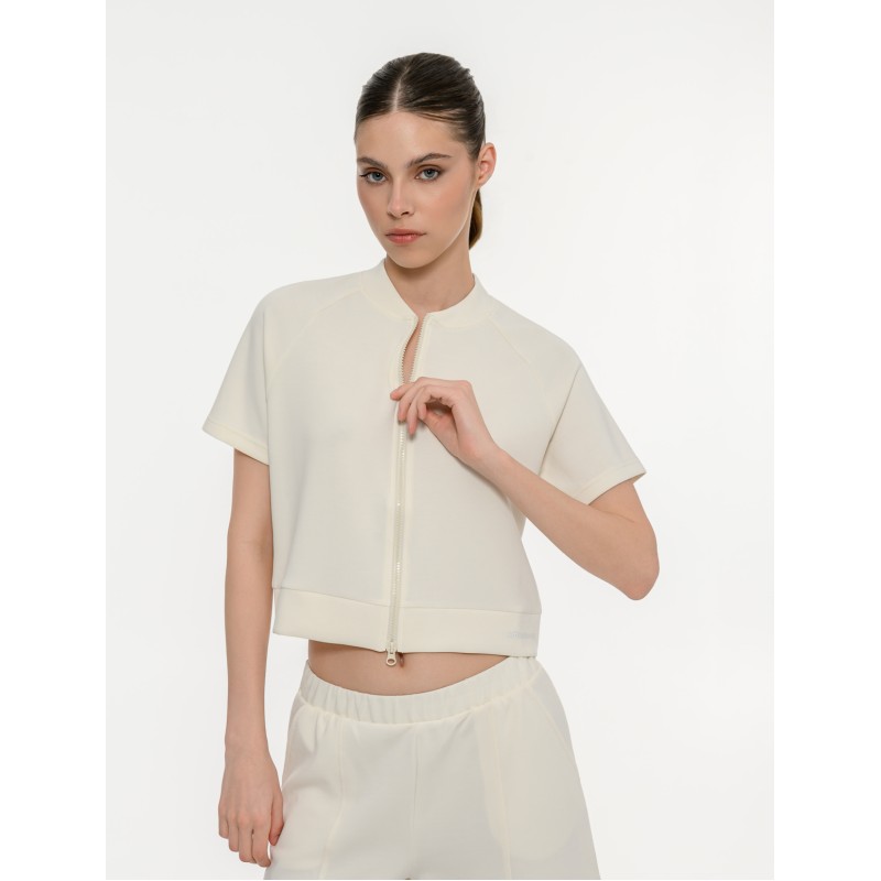 BodyTalk Γυναικεία κοντομάμνικη ζακέτα Demure εκρού BodyTalk Γυναικεία κοντομάμνικη ζακέτα Demure εκρού