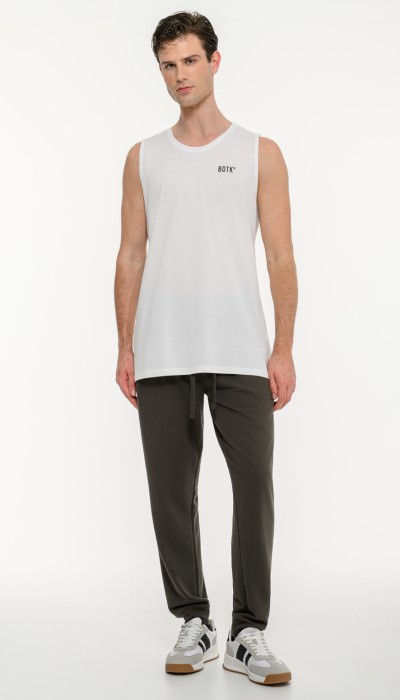 BodyTalk Ανδρική αμάνικη μπλούζα άσπρη