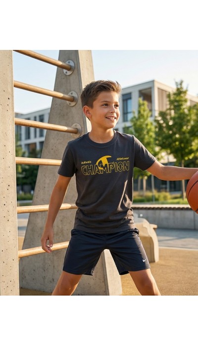 Champion Παιδική κοντομάνικη μπλούζα μαύρη