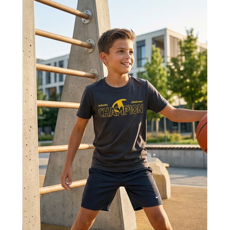 Champion Παιδική κοντομάνικη μπλούζα μαύρη