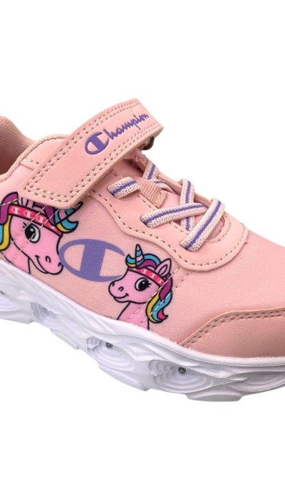Champion Μπεμπέ Αθλητικά Παπούτσια με μονόκερους και φωτάκια ροζ