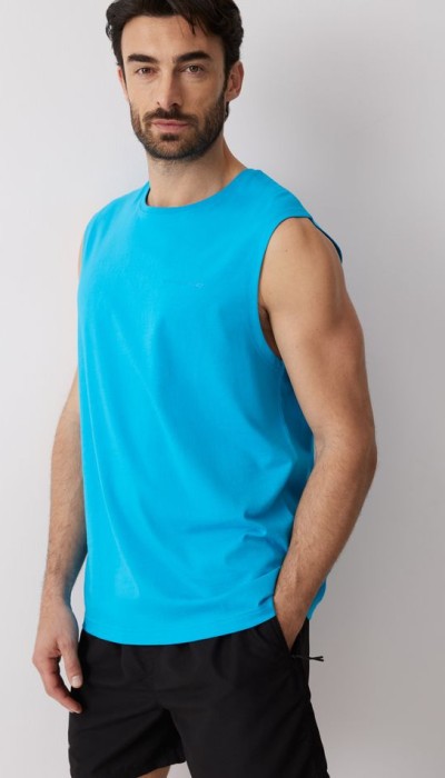 Diverse Ανδρική Αμάνικη Μπλούζα Neon Blue 