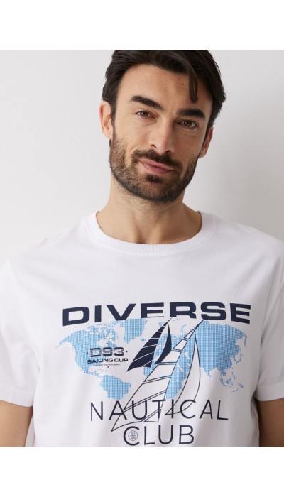 Diverse Ανδρική Κοντομάνικη Μπλούζα Λευκή