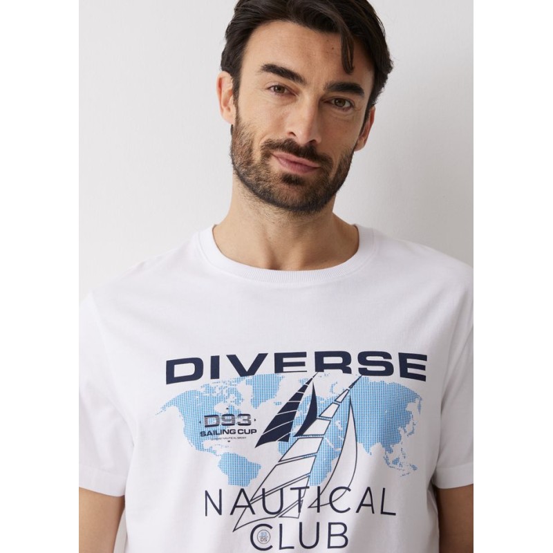 Diverse Ανδρική Κοντομάνικη Μπλούζα Λευκή