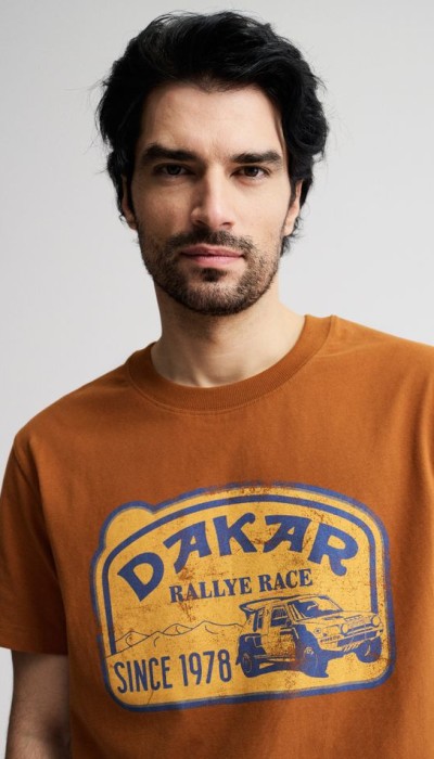 Diverse Dakar Ανδρικό Συλλεκτικό T-Shirt Κάμελ