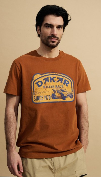 Diverse Dakar Ανδρικό Συλλεκτικό T-Shirt Κάμελ
