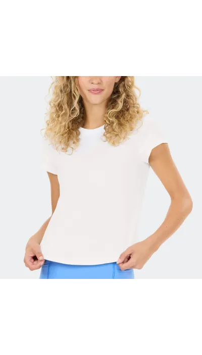 Athlecia Γυναικεία κοντομάνικη μπλούζα Doja με τεχνολογία dry άσπρη