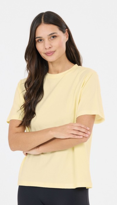 Athlecia Γυναικεία oversized κοντομάνικη μπλούζα Lexy κίτρινη