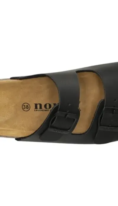 Nou Γυναικεία Δερμάατινα Σανδάλια μαύρα