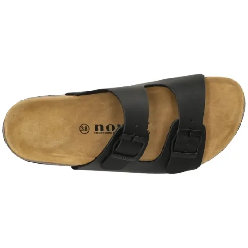 Nou Γυναικεία Δερμάατινα Σανδάλια μαύρα