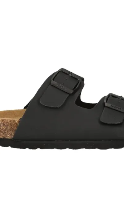 Nou Γυναικεία Δερμάατινα Σανδάλια μαύρα