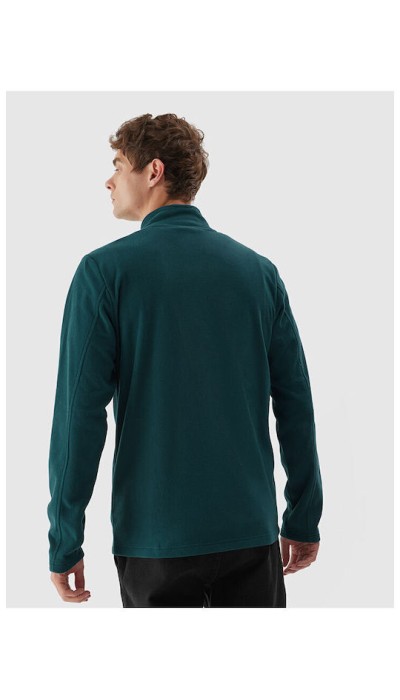 4F Ανδρική ζακέτα φλις με τσέπες πράσινη