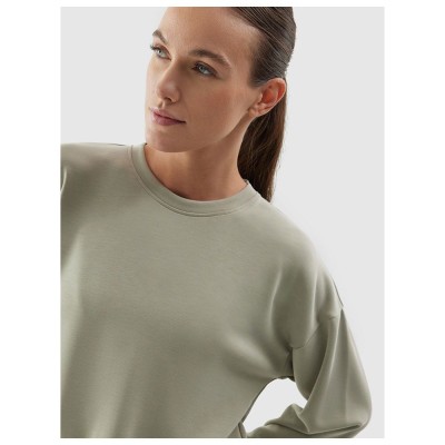 4F Γυναικεία μπλούζα με λαιμόκοψη crop-top μέντα