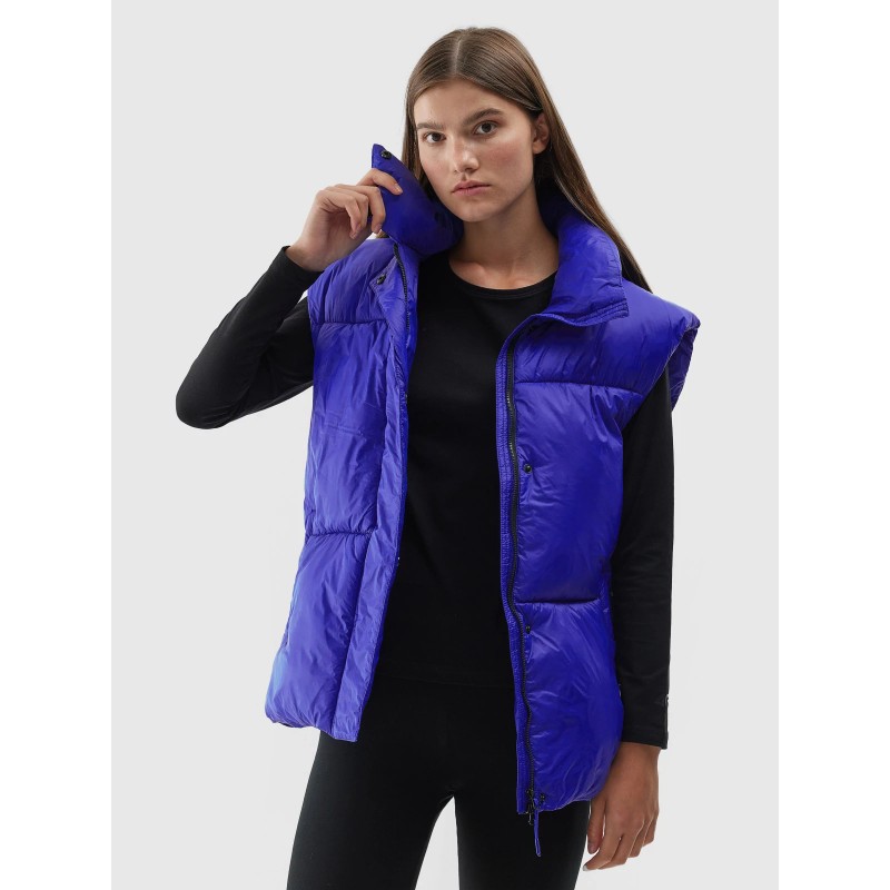 4F Γυναικείο αμάνικο μπουφάν puffer μπλε 4F Γυναικείο αμάνικο μπουφάν puffer μπλε