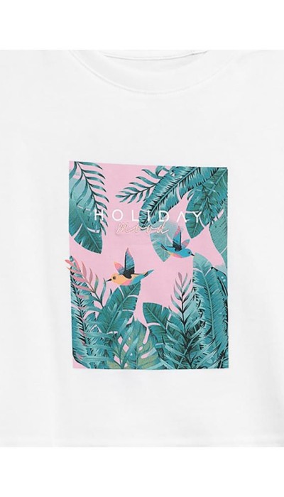 4F Παιδικό crop top για κορίτσι άσπρο