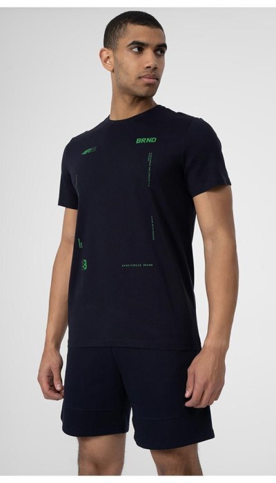 4F ανδρική κοντομάνικη μπλούζα βαμβακερή μπλε