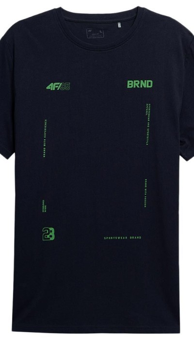 4F ανδρική κοντομάνικη μπλούζα βαμβακερή μπλε