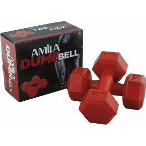 Amila Plastic Weights red (2X1Kg) 