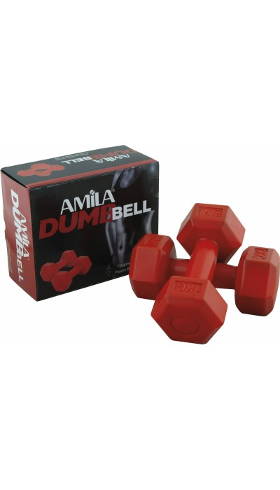 Amila  πλαστικά βάρη  κόκκινο (2X1Kg)