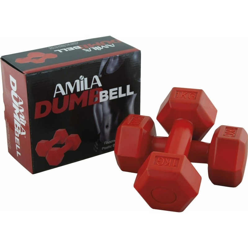 Amila  πλαστικά βάρη  κόκκινο (2X1Kg)